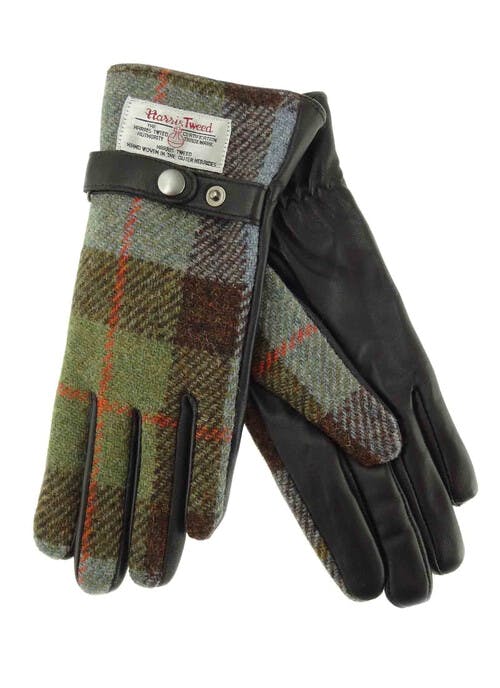 Harris Tweed Leather Gloves