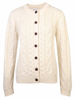 Ecru Cable Knit Cardigan