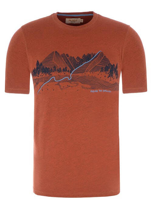 Orange Graphic Print T Shirt