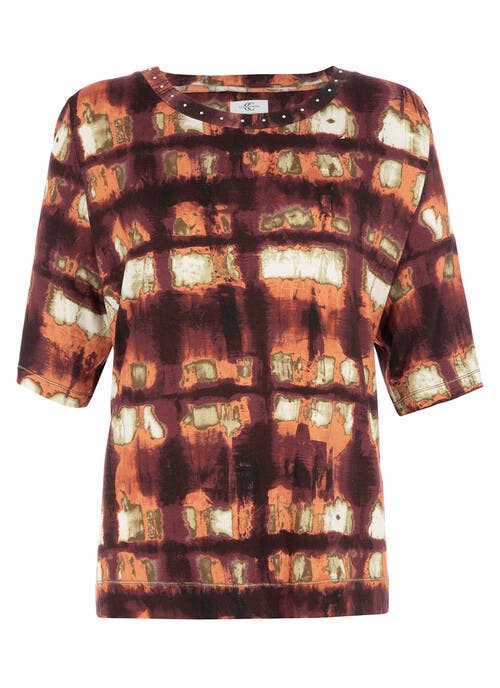 Multi Abstract Printed Jersey Top