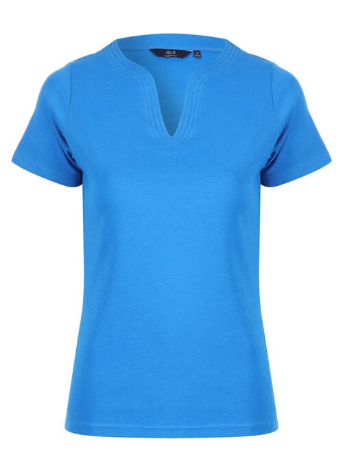 Blue Notch Neck T Shirt