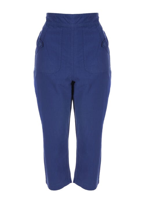 Navy Cropped Trousers