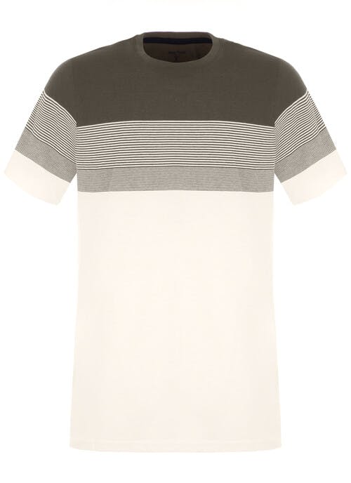 Khaki Panel Stripe T Shirt