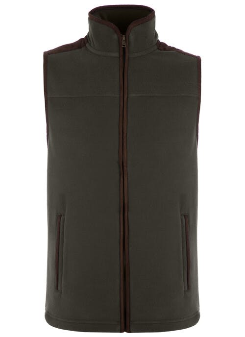 Khaki Fleece Gilet | EWM
