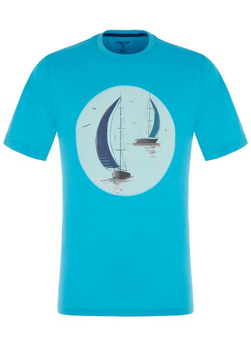 Turquoise Graphic Print T Shirt