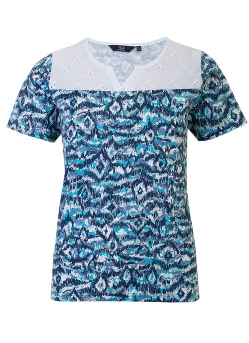 Turquoise Print T Shirt