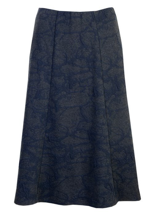 Mid Blue Jacquard Skirt 27"