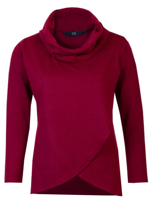 Red Brushed Cowl Tunic