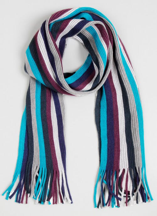 Striped Knitted Scarf 