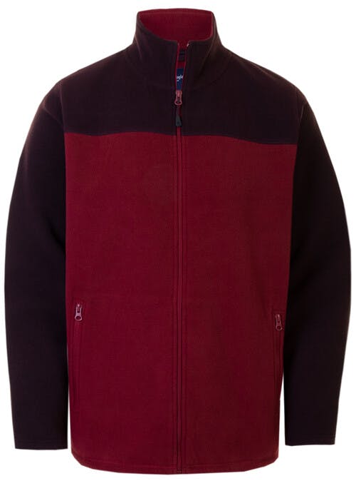 Red Contrast Fleece Jacket