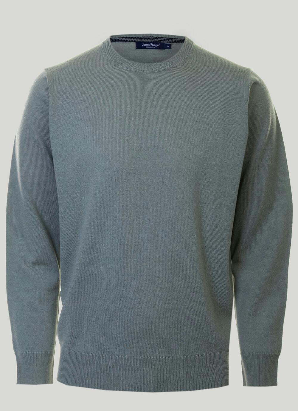 Green Crew Neck Fine Knit Jumper | EWM