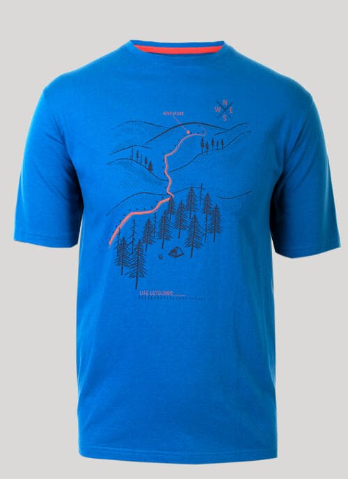 Blue Graphic Print T Shirt