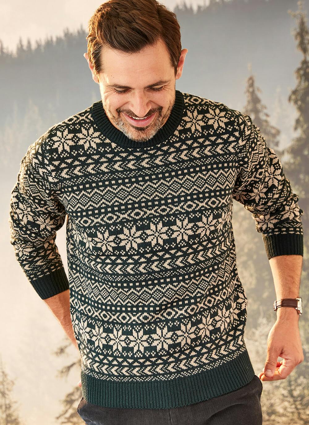 Crew Neck Fair Isle Jumper | EWM