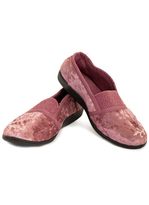 Mid Pink Applique And Elastic Detail Slipper