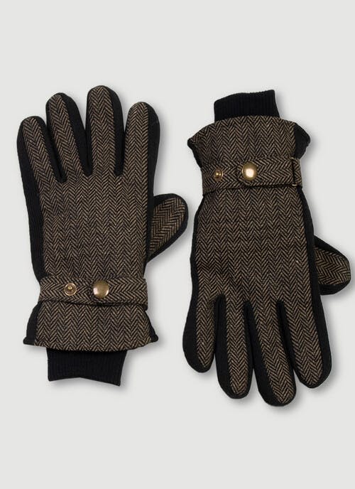Brown Herringbone Gloves