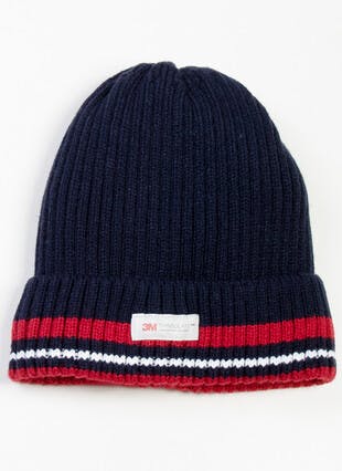 Navy Thinsulate Stripe Beanie Hat