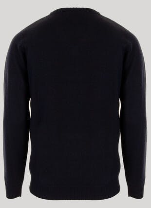 Navy V Neck Fine Knit Jumper