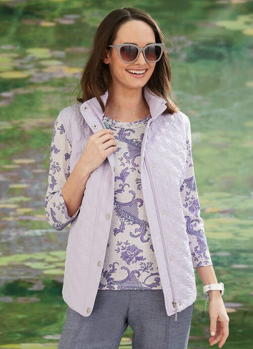  Lilac Quilted Gilet