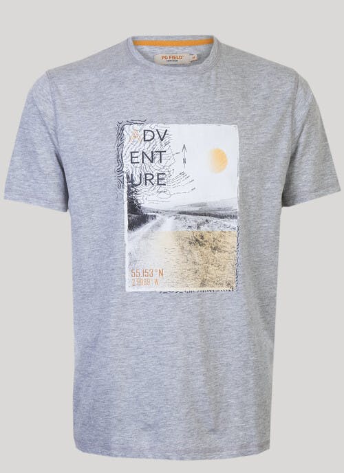 Grey Digital Print T-Shirt