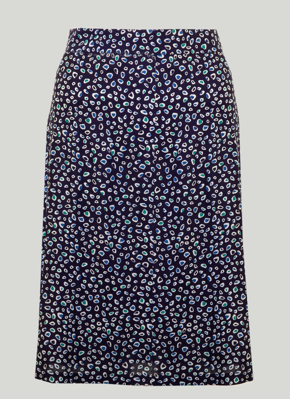 Navy Printed Skirt | EWM