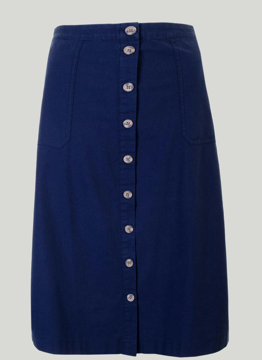 Long Navy Chambray Skirt EWM