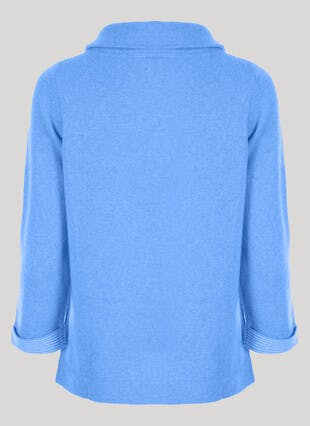 Blue Cashmere Bardot Jumper