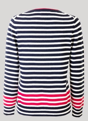 Cashmere Stripe Crew Neck Jumper 