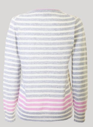 Cashmere Stripe Crew Neck Jumper 