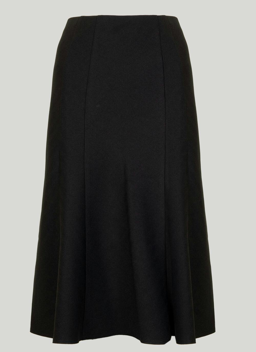 Black Textured Lined Skirt 27