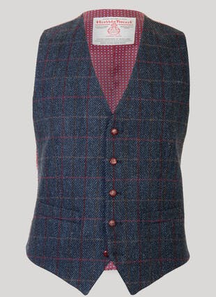 Skye Blue Overcheck HARRIS TWEED® Waistcoat