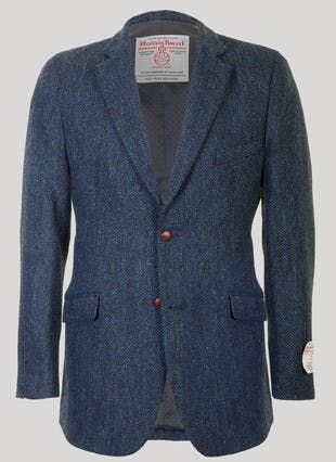 Benbecula Blue Herringbone HARRIS TWEED® Men's Jacket