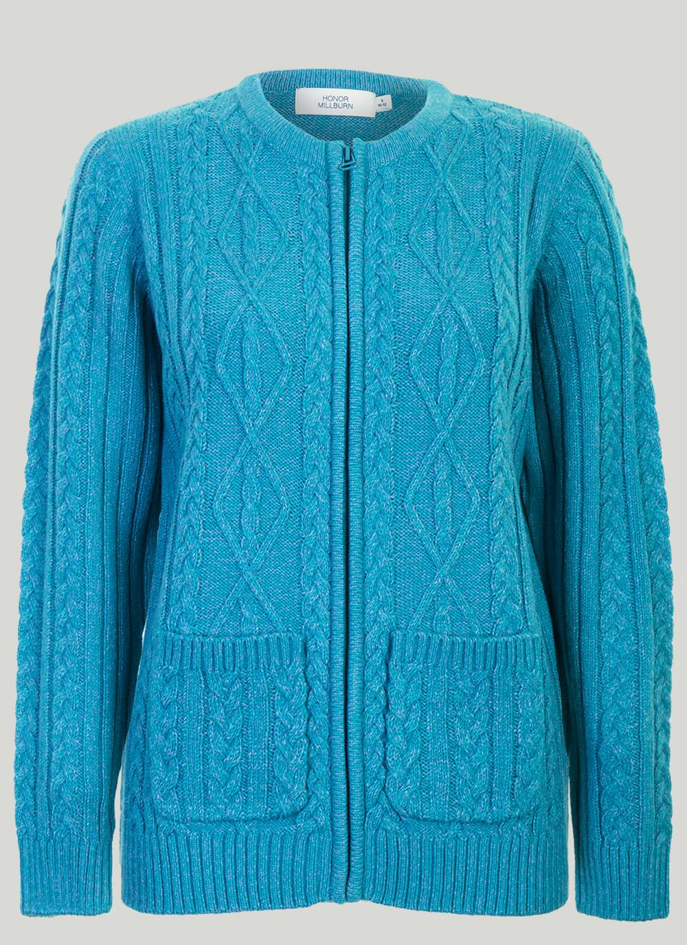 Turquoise Textured Cardigan EWM