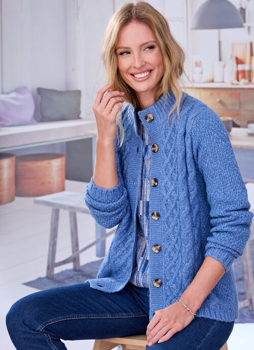 Blue Button Up Cardigan