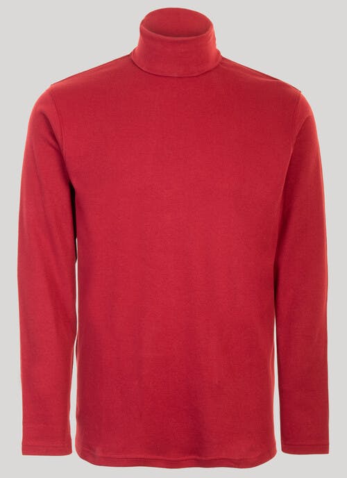 Red Roll Neck Jersey Top