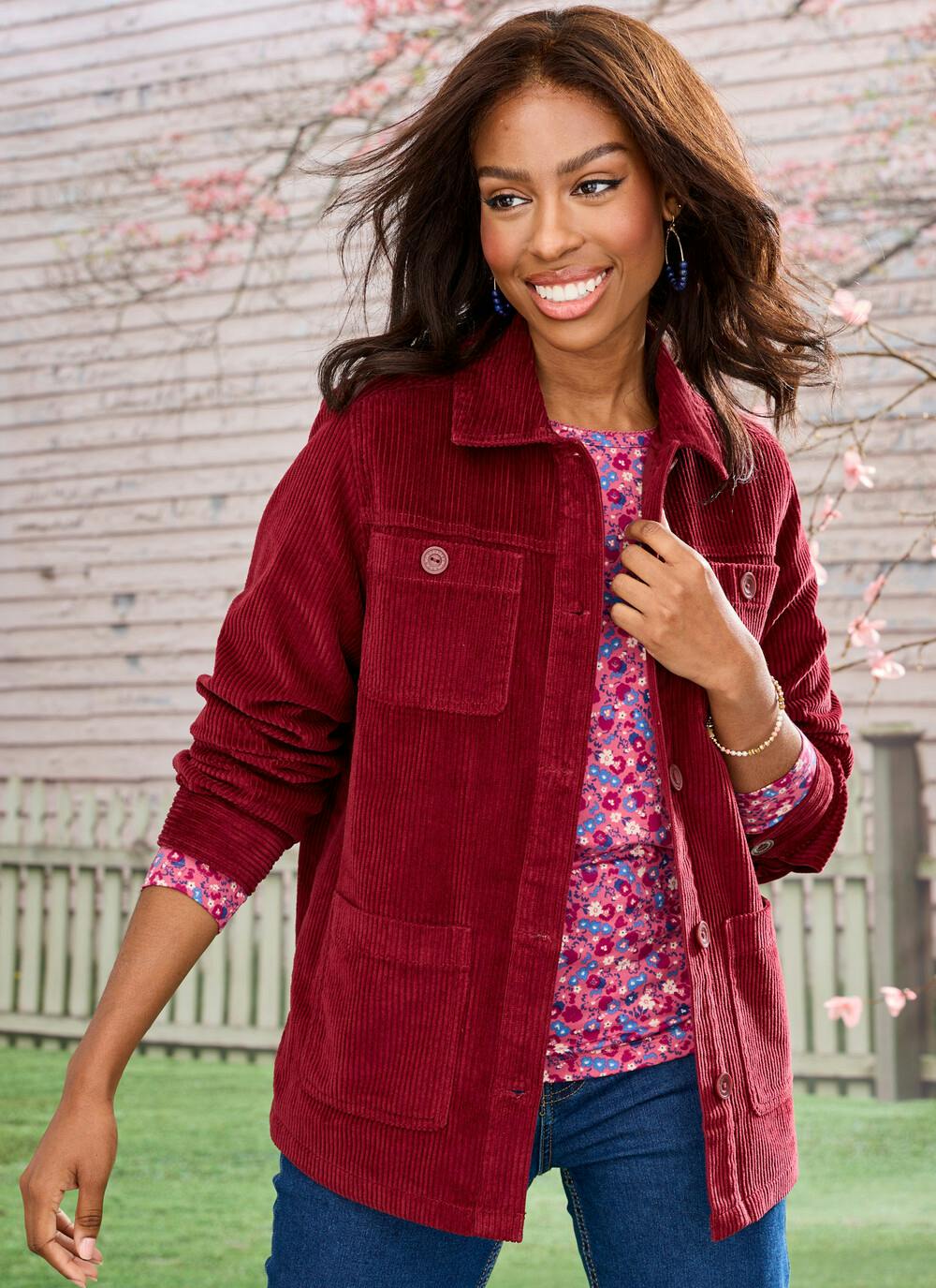 Burgundy Corduroy Jacket EWM