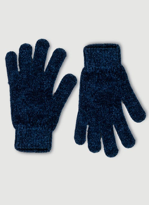Navy Chenille Gloves 