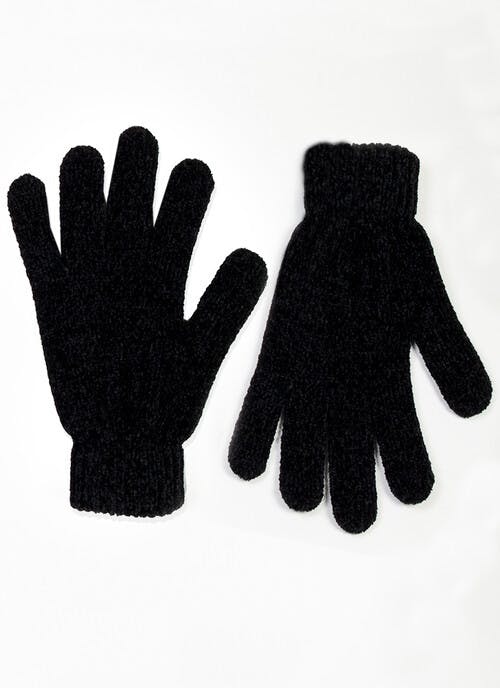 Black Chenille Gloves 