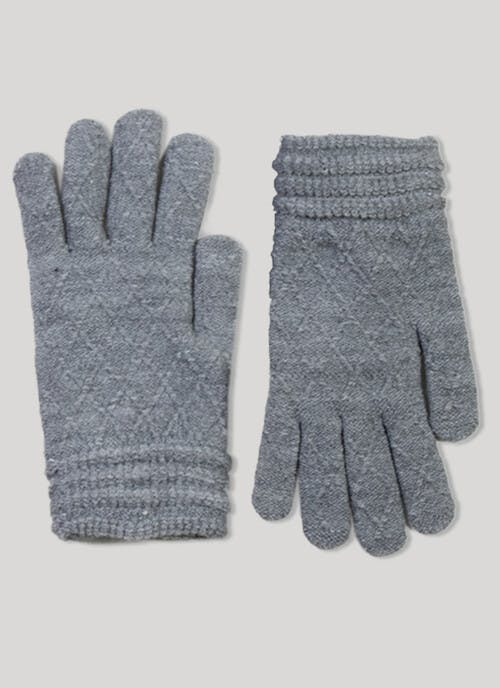 Grey Diamante Gloves