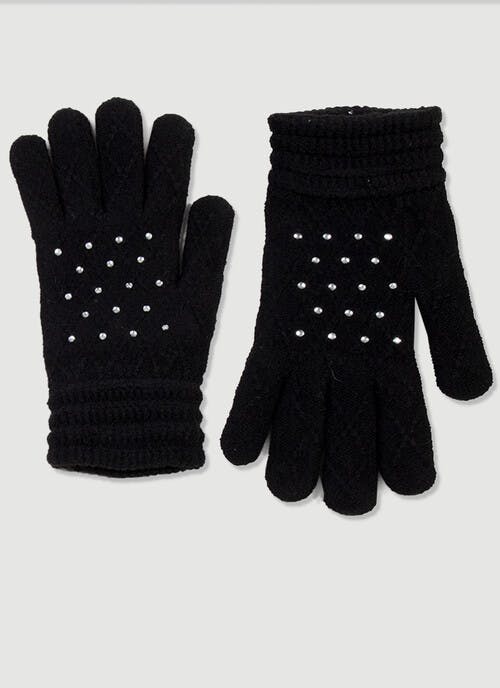 Black Diamante Gloves 