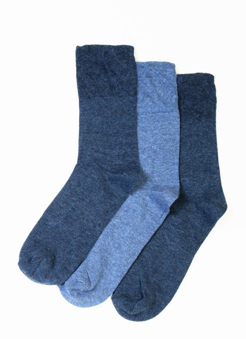 3 Pack Blue Socks