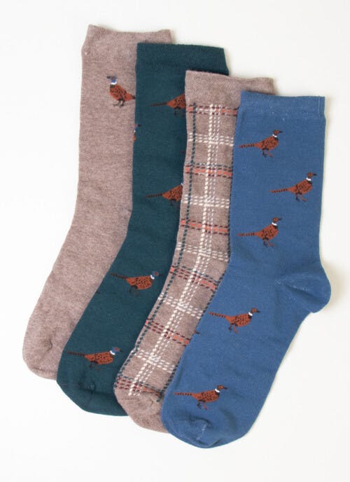  4 Pack Gift Boxed Pheasant Socks 