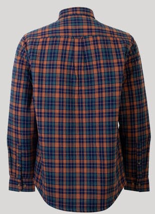 Navy Sherpa Fur Lined Check Shirt 