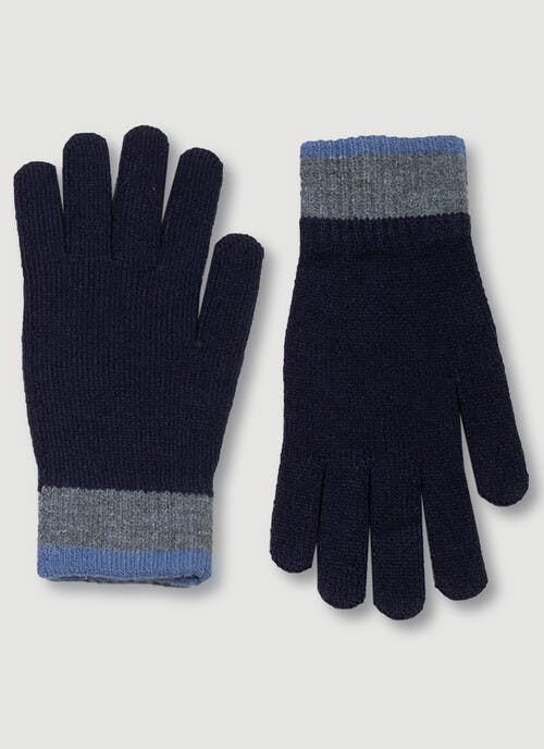 Navy Knitted Gloves
