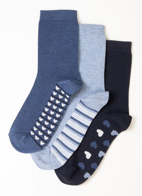 3 Pack Heart / Stripe Socks
