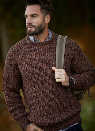 Crew Neck Fisherman Rib Jumper 