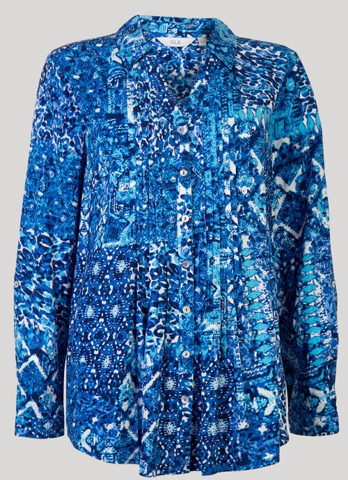 Blue Patchwork Printed Blouse