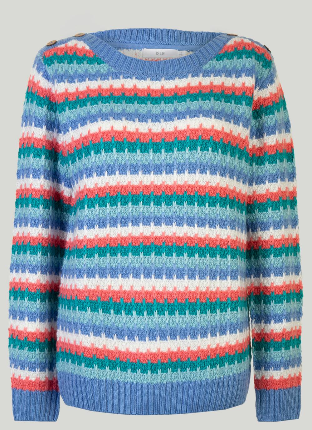 Button Shoulder Stripe Jumper | EWM