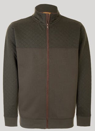 Zip Through Quilted Sweatshirt 