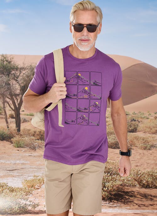 Purple Sunset Print T-shirt