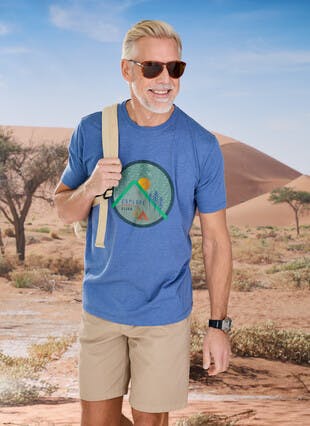 Blue Graphic Print T-shirt